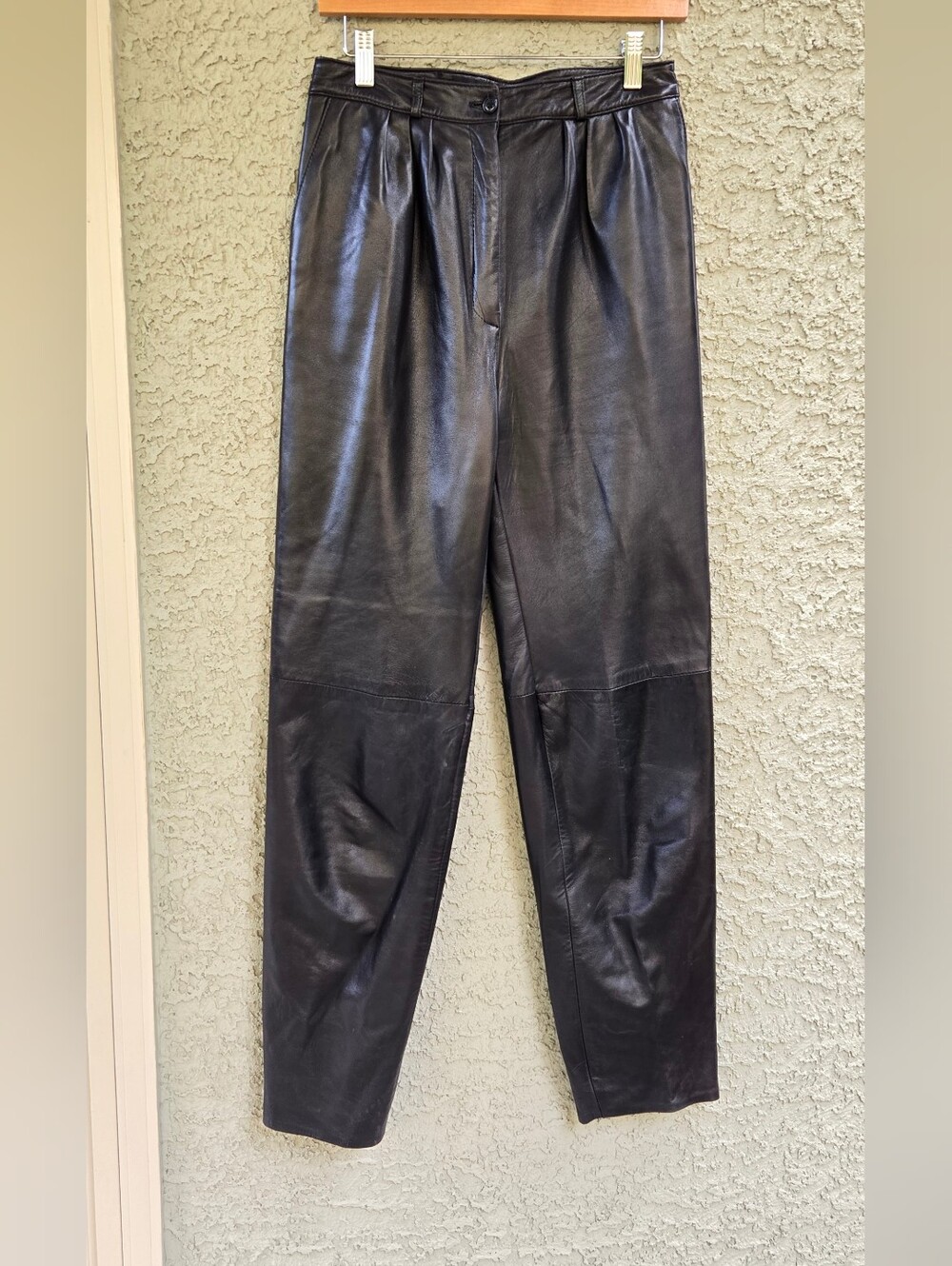 Sienna New York Vintage Black Leather Women's Tapered Pants